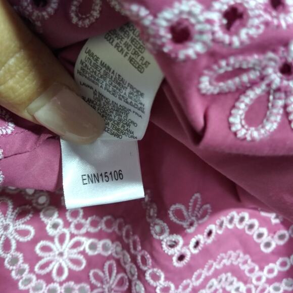 BCBG Max Azria Sleeveless Top with Embroidered Hem Bow Tie Back Size M - Picture 6 of 9